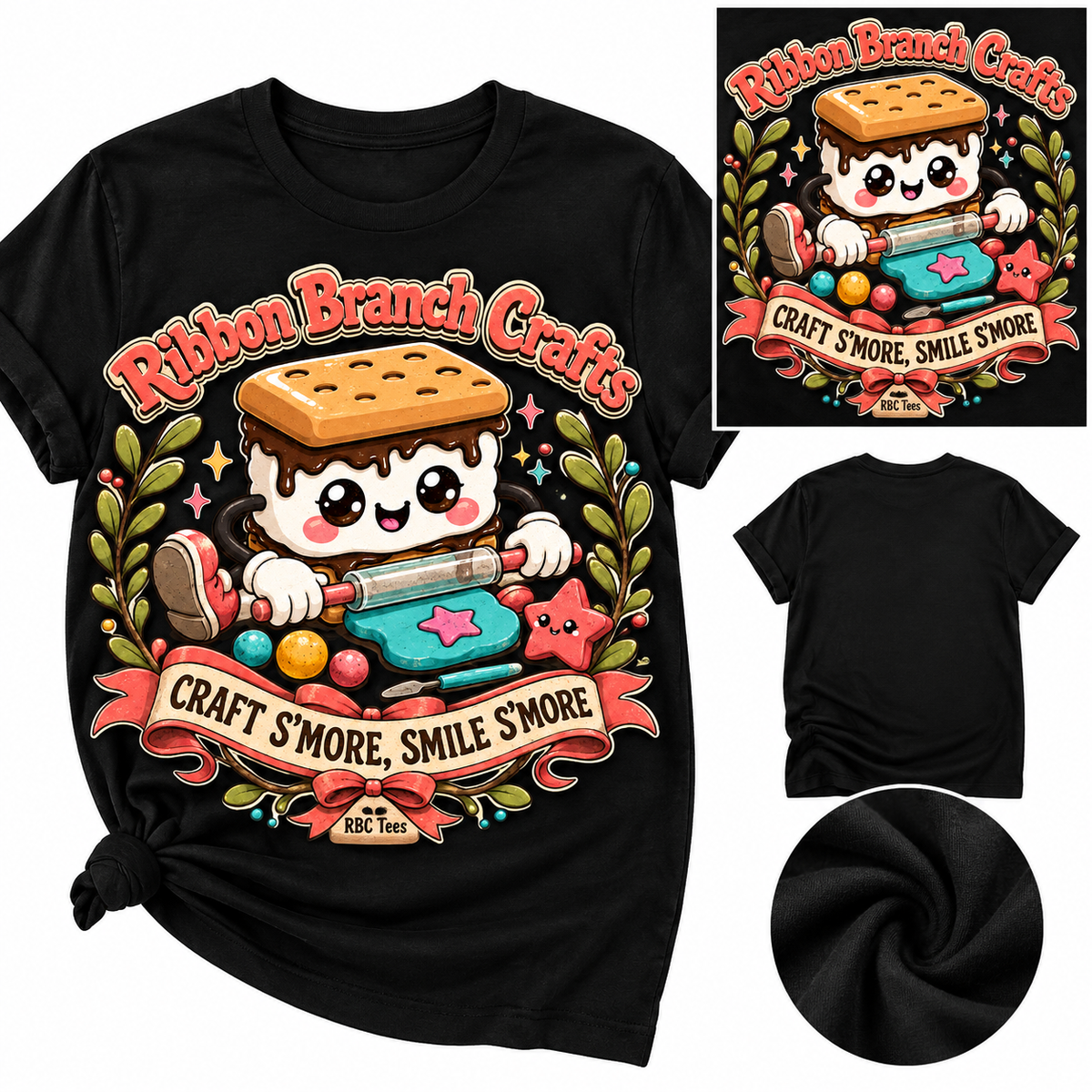 TeeDesign#1 - 100% Cotton T-Shirt, Craft Smore, Smile Smore