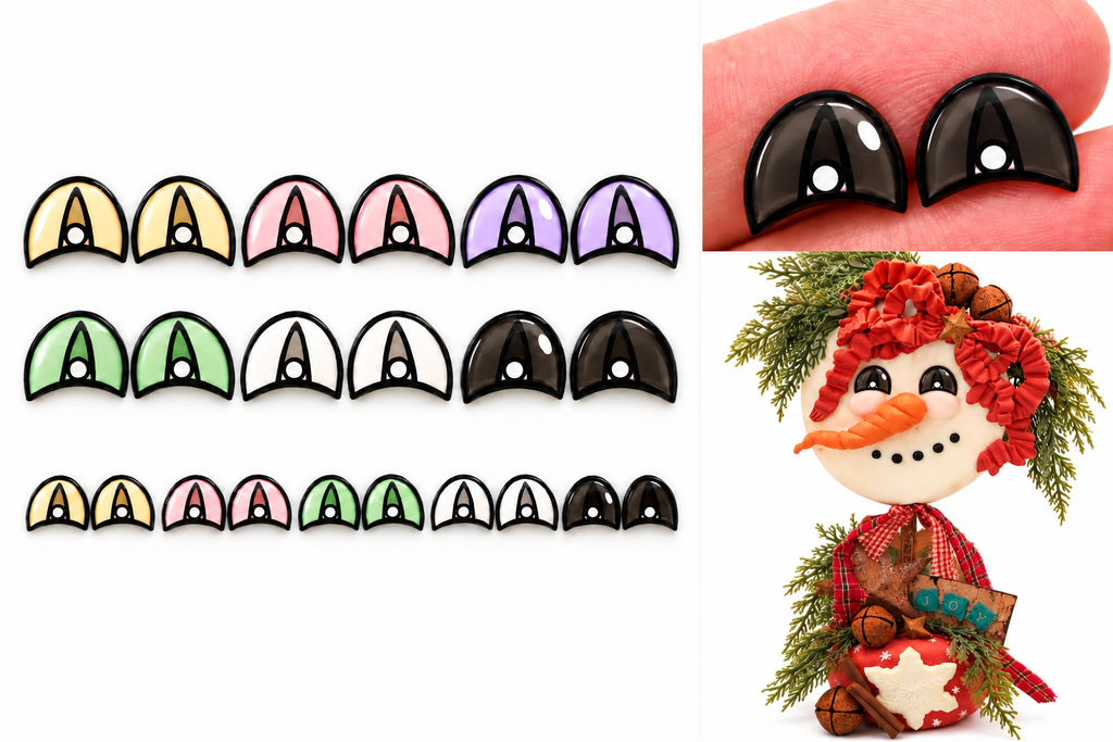 RBC#9 / ORIGINAL DESIGN / Resin eyes for clay / Ribbon Branch Crafts / air dry foam clay / porcelain clay / doll eyes