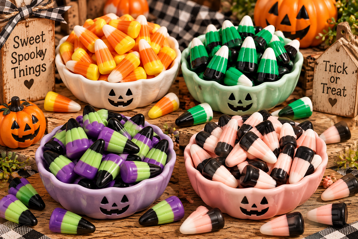 10pcs Halloween/Fall Cabochons - faux candy corn