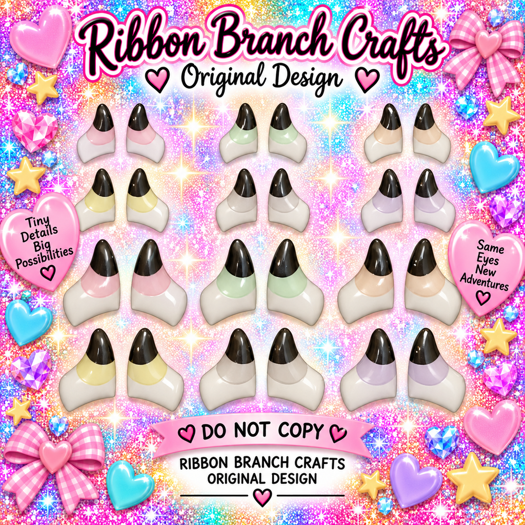 RBC#19 / ORIGINAL DESIGN / Resin eyes for clay / Ribbon Branch Crafts / air dry foam clay / porcelain clay / doll eyes