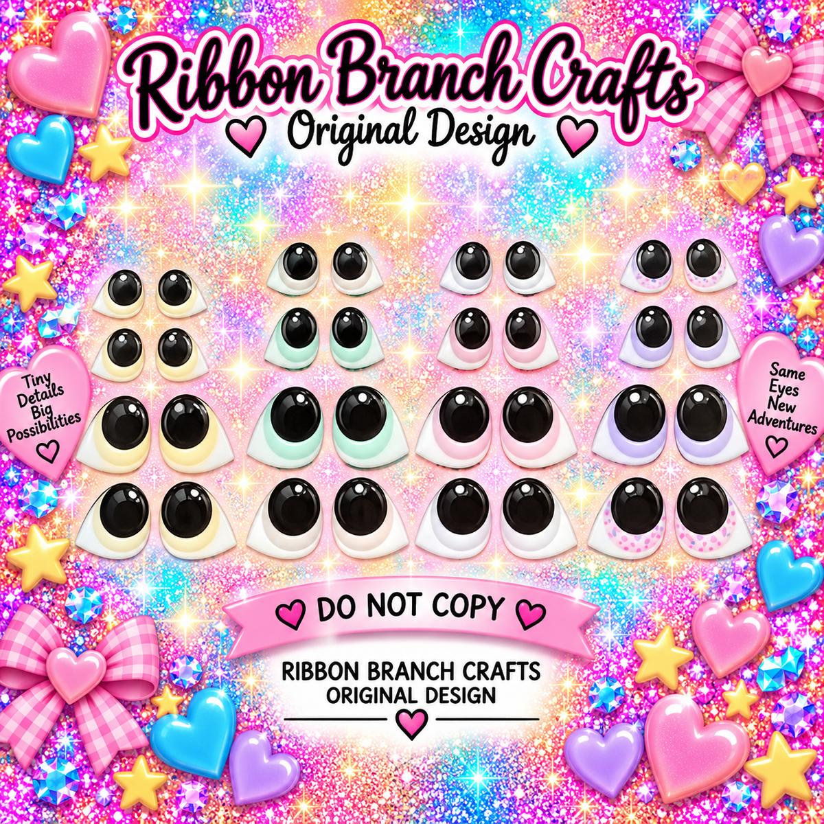 RBC#17 / ORIGINAL DESIGN / Resin eyes for clay / Ribbon Branch Crafts / air dry foam clay / porcelain clay / doll eyes