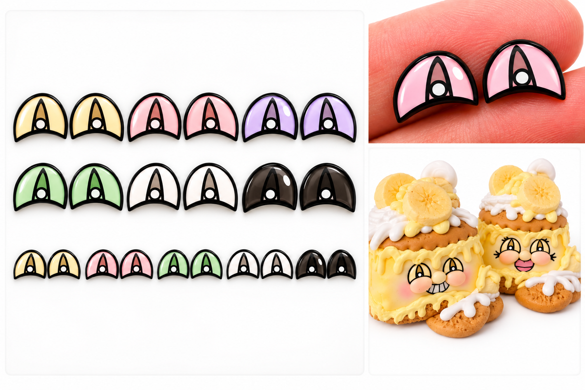 RBC#9 / ORIGINAL DESIGN / Resin eyes for clay / Ribbon Branch Crafts / air dry foam clay / porcelain clay / doll eyes