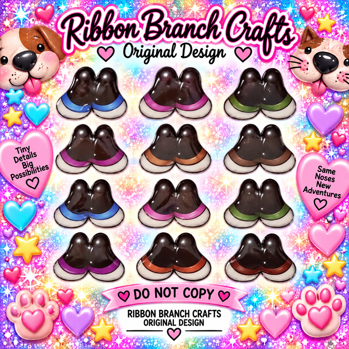 RBC#1 / ORIGINAL DESIGN / Resin eyes for clay / Ribbon Branch Crafts / air dry foam clay / porcelain clay / doll eyes / felt eyes