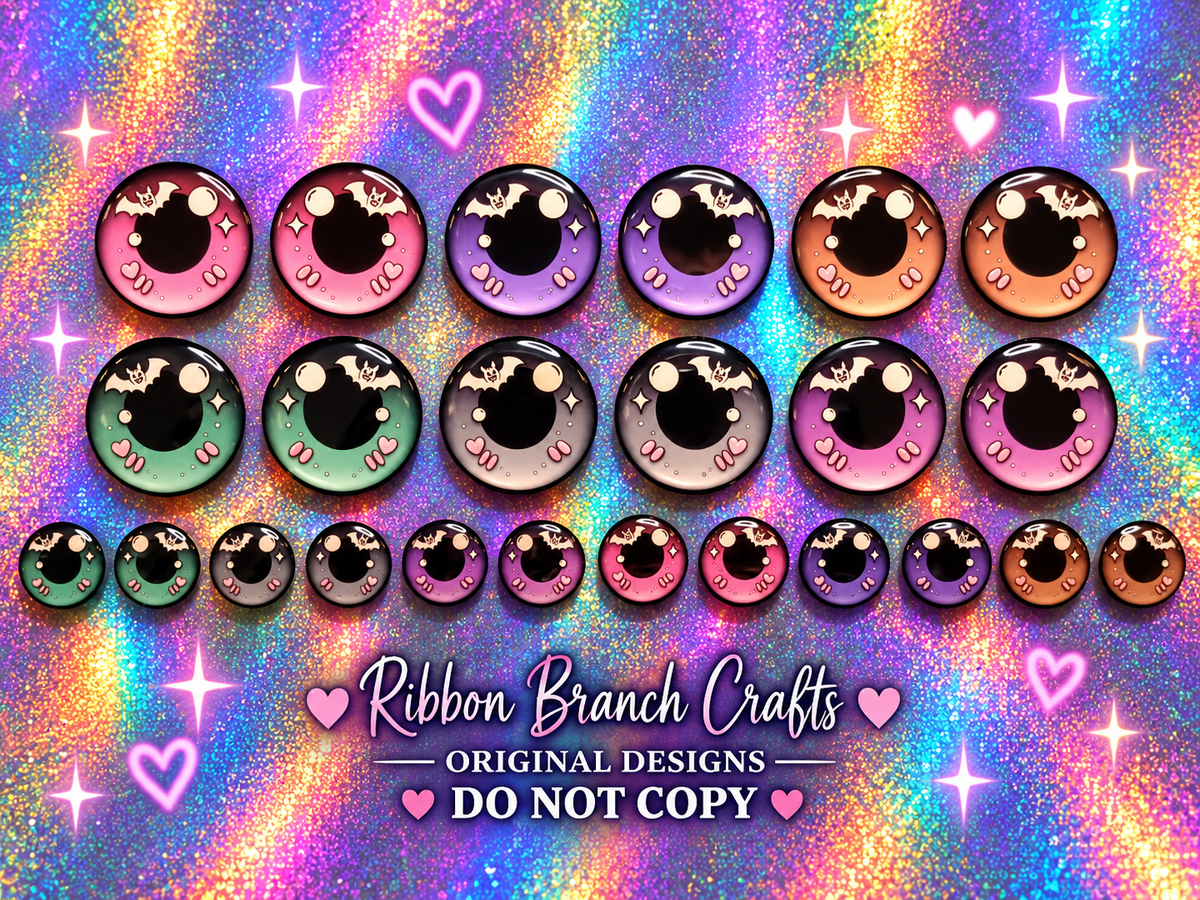 HOLIDAY #6 / ORIGINAL DESIGN / Resin eyes for clay / Ribbon Branch Crafts / air dry foam clay / porcelain clay / doll eyes / felt eyes