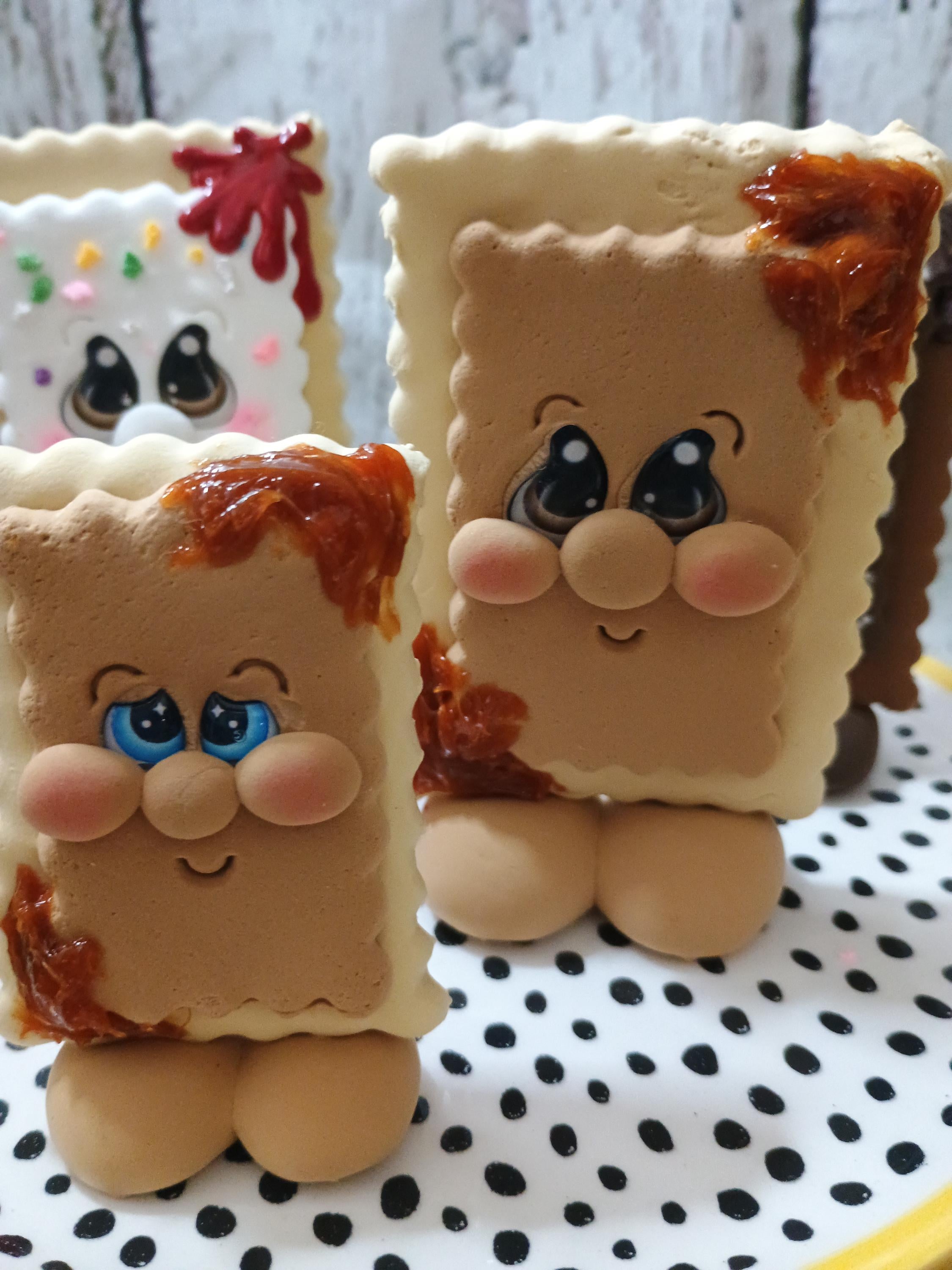 clay toaster pastry clay desk buddy friend cuties! desk office teacher gift