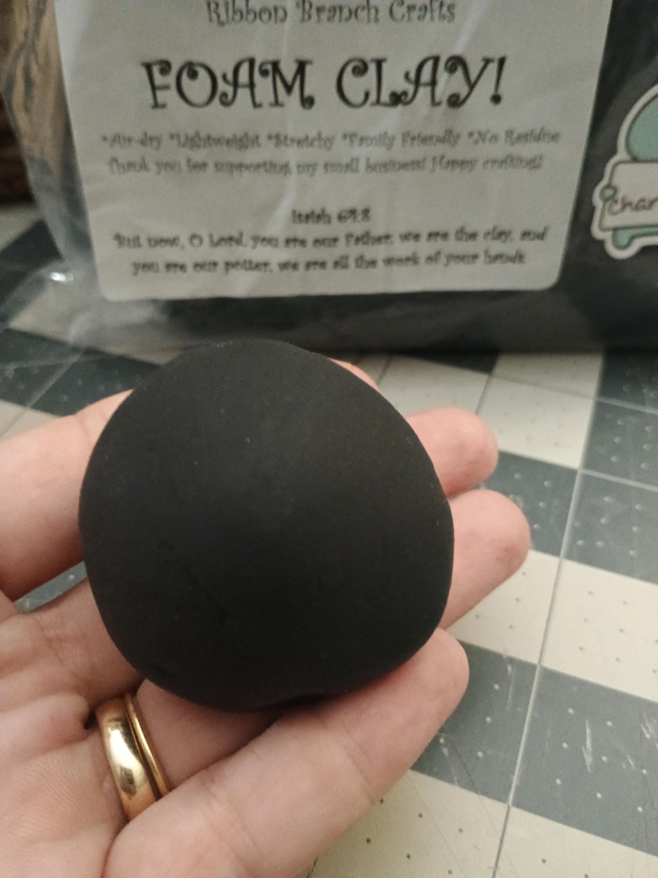 FIRM 1000grams (2.2 lbs) BLACK air dry foam clay
