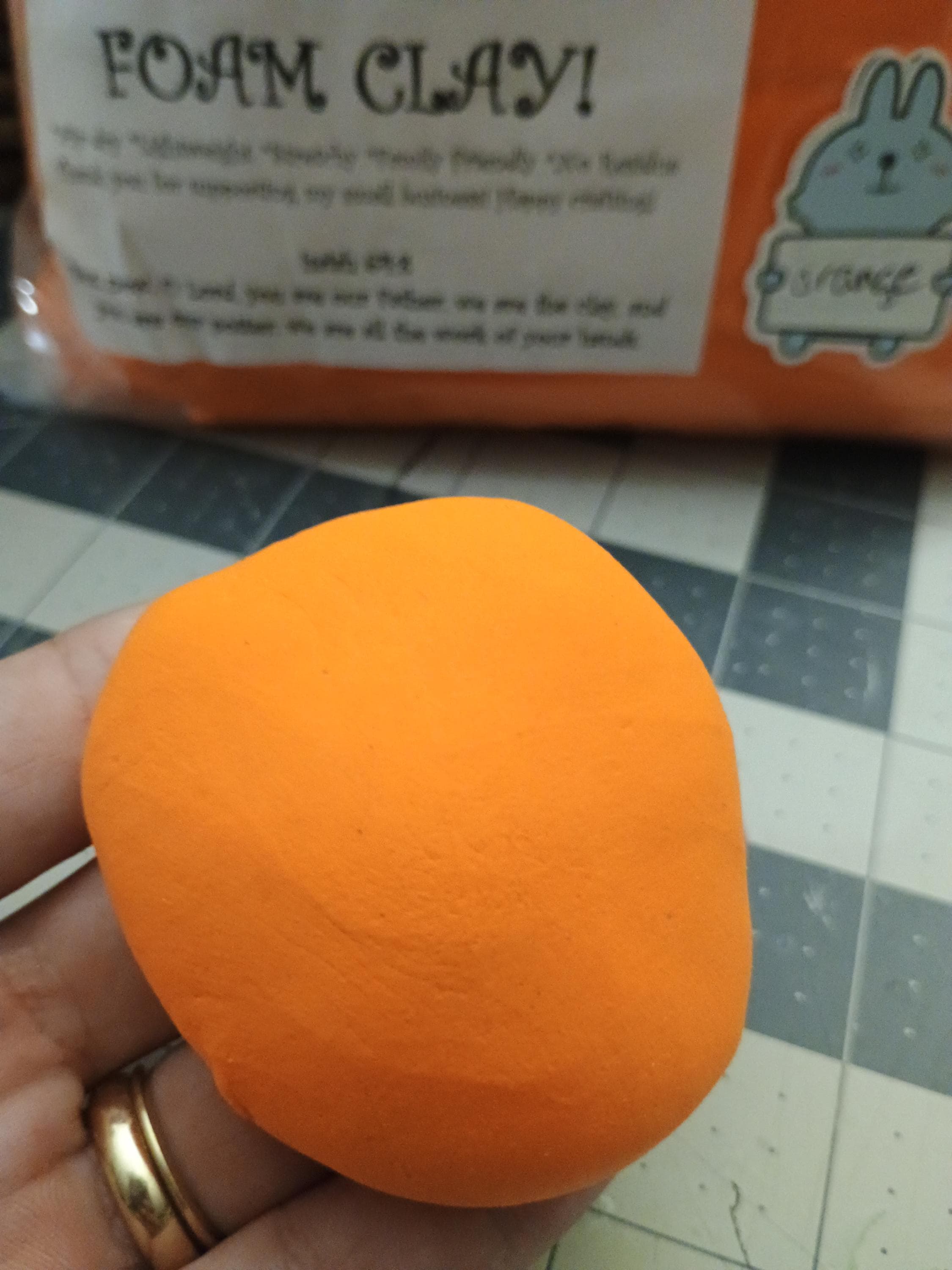 FIRM 100grams ORANGE air dry foam clay