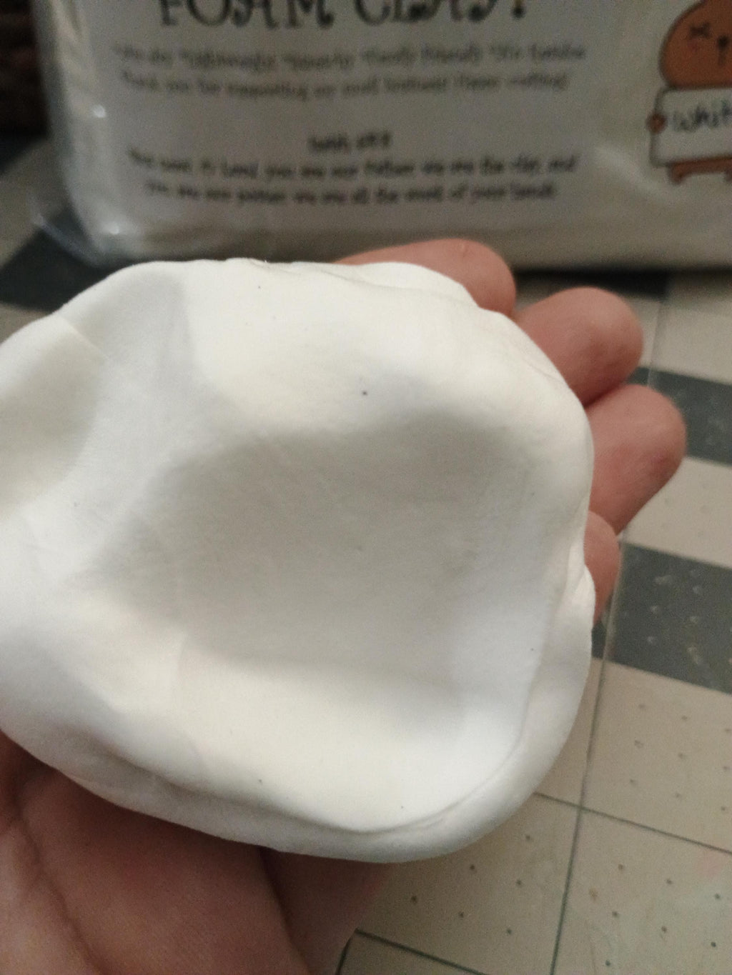 FIRM 500grams (1.1 lbs) WHITE air dry foam clay / Ribbon Branch Crafts