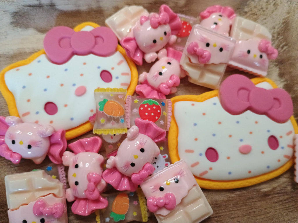 4pcs cabachons/ JUMBO kitty tart