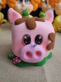 clay pig cuties! Pink pig and butterfly desk office teacher gift