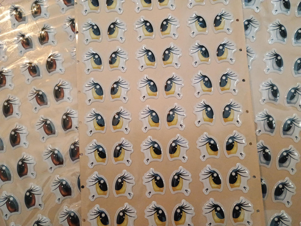 RBC#8 / MEDIUM  / Resin eyes for clay / Ribbon Branch Crafts / air dry foam clay / porcelain clay / doll eyes