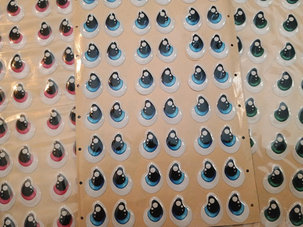 RBC#7 / MEDIUM / Resin eyes for clay / Ribbon Branch Crafts / air dry foam clay / porcelain clay / doll eyes