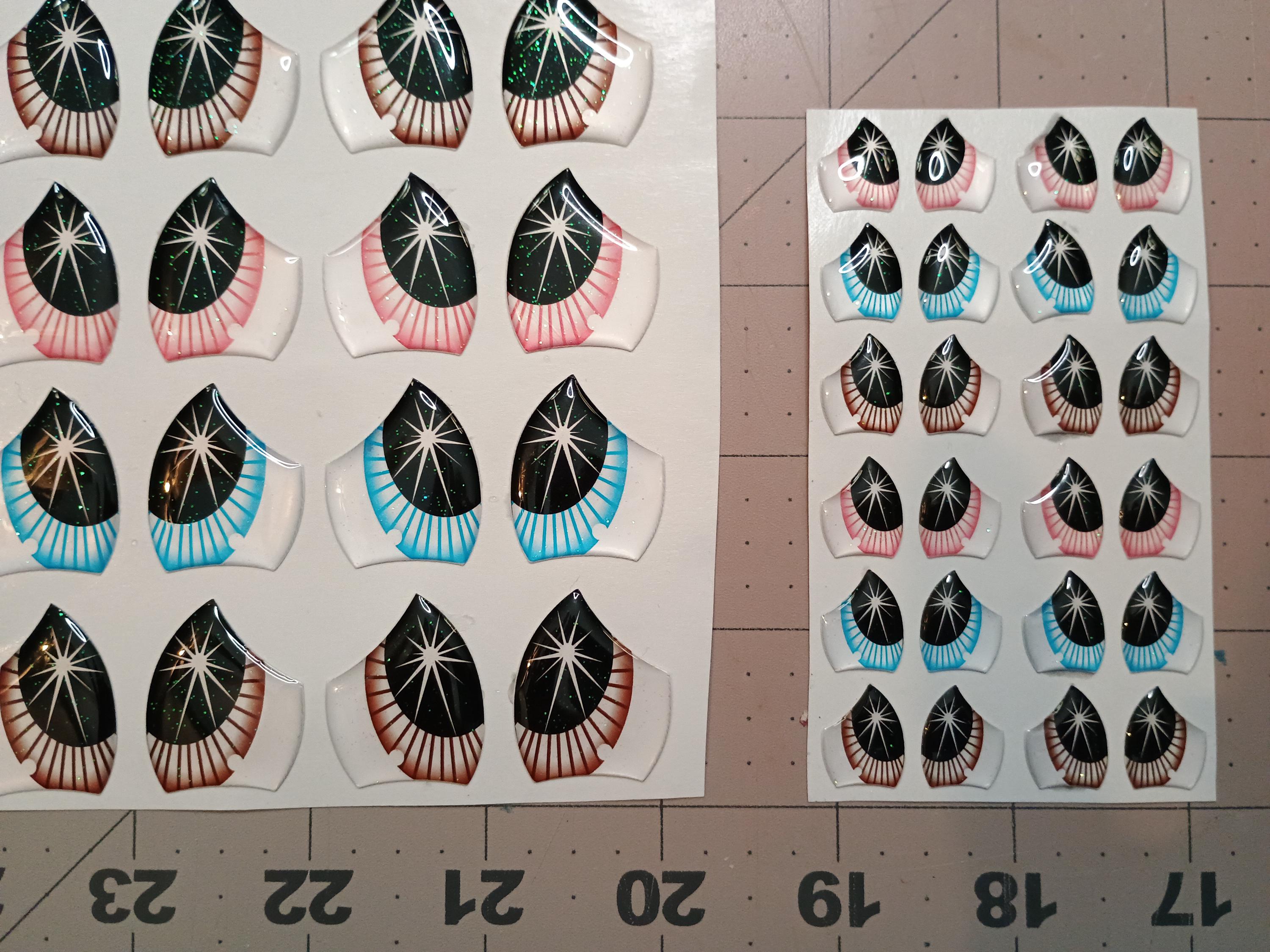 RBC#14 GLITTER resin eyes for clay / Ribbon Branch Crafts / air dry foam clay / porcelain clay / doll eyes / felt eyes