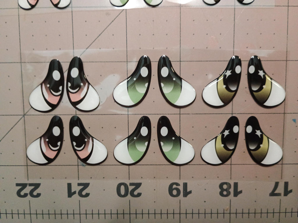 RBC#18 / ORIGINAL DESIGN / Resin eyes for clay / Ribbon Branch Crafts / air dry foam clay / porcelain clay / doll eyes