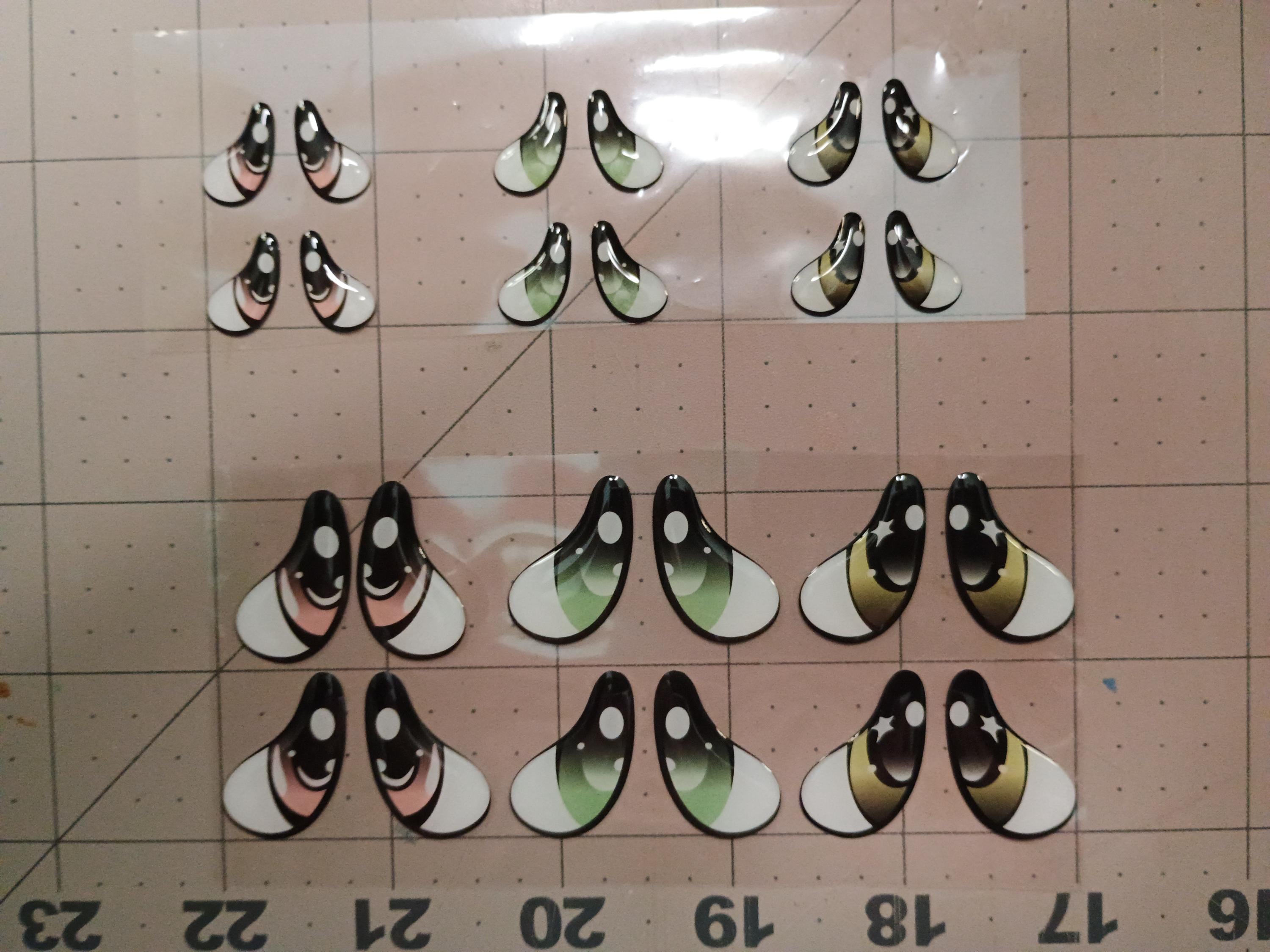 RBC#18 / ORIGINAL DESIGN / Resin eyes for clay / Ribbon Branch Crafts / air dry foam clay / porcelain clay / doll eyes