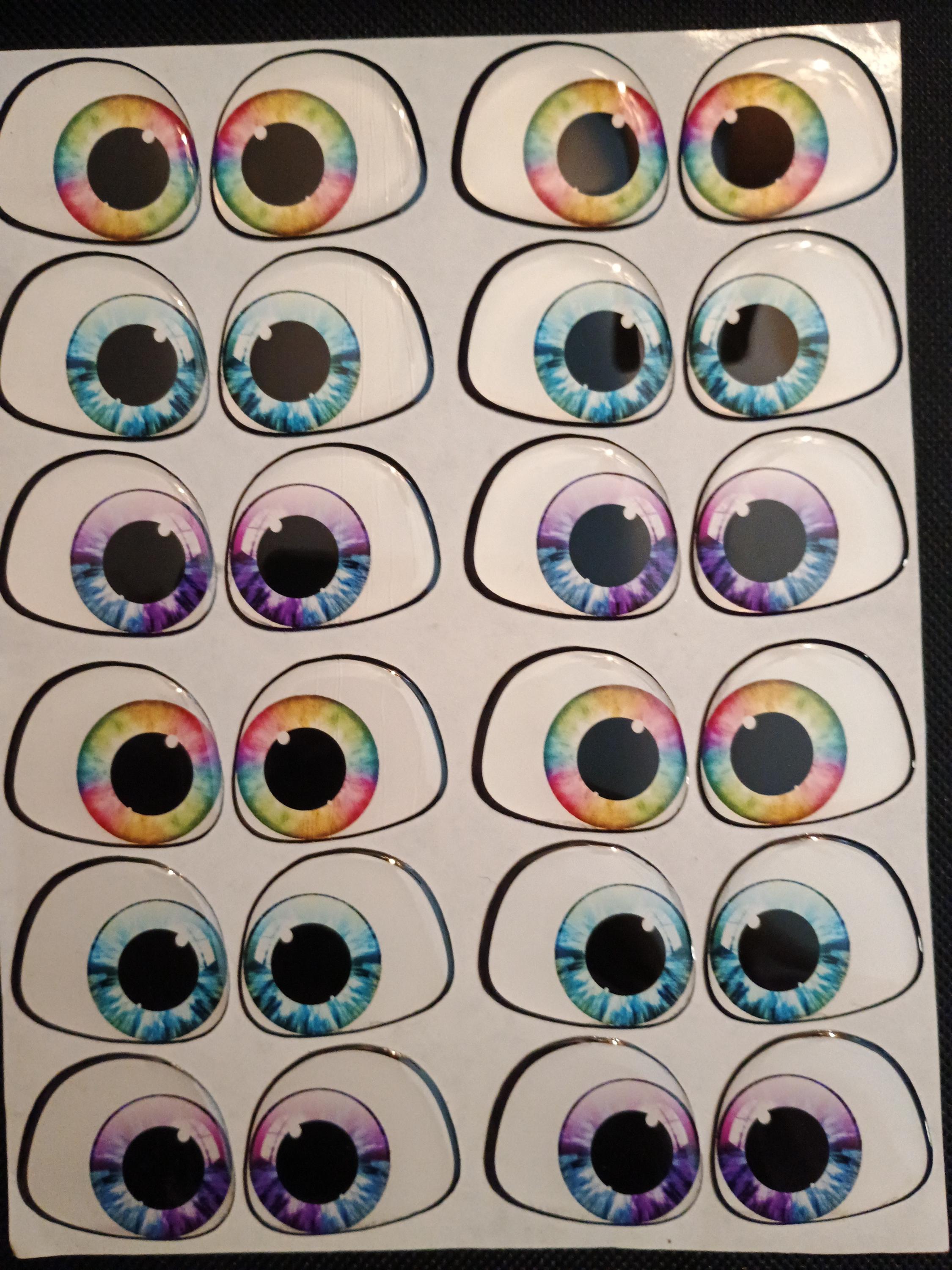RBC#20 / Resin eyes for clay / Ribbon Branch Crafts / air dry foam clay / porcelain clay / doll eyes /felt eyes