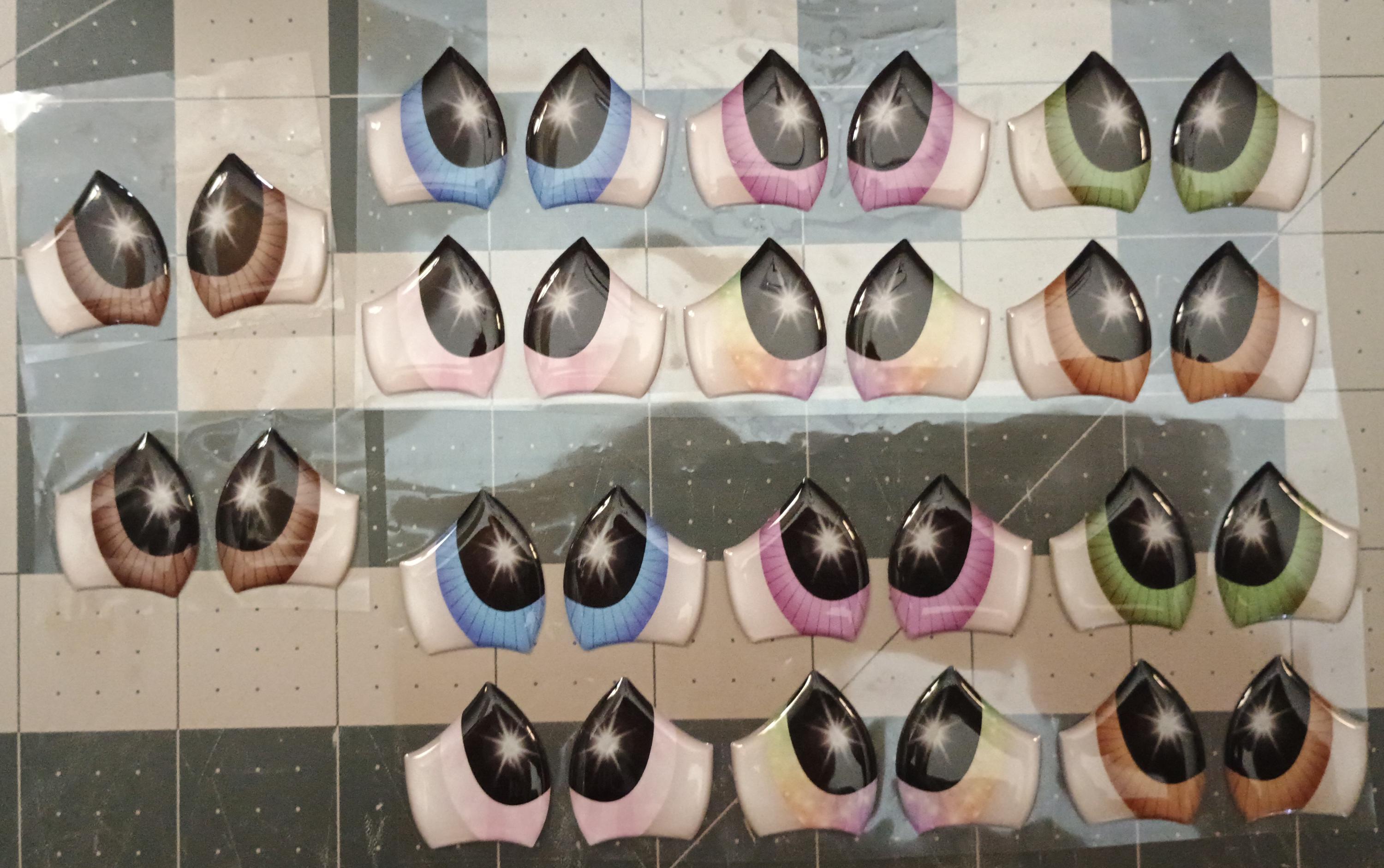 RBC#21 / ORIGINAL DESIGN / Resin eyes for clay / Ribbon Branch Crafts / air dry foam clay / porcelain clay / doll eyes /felt eyes