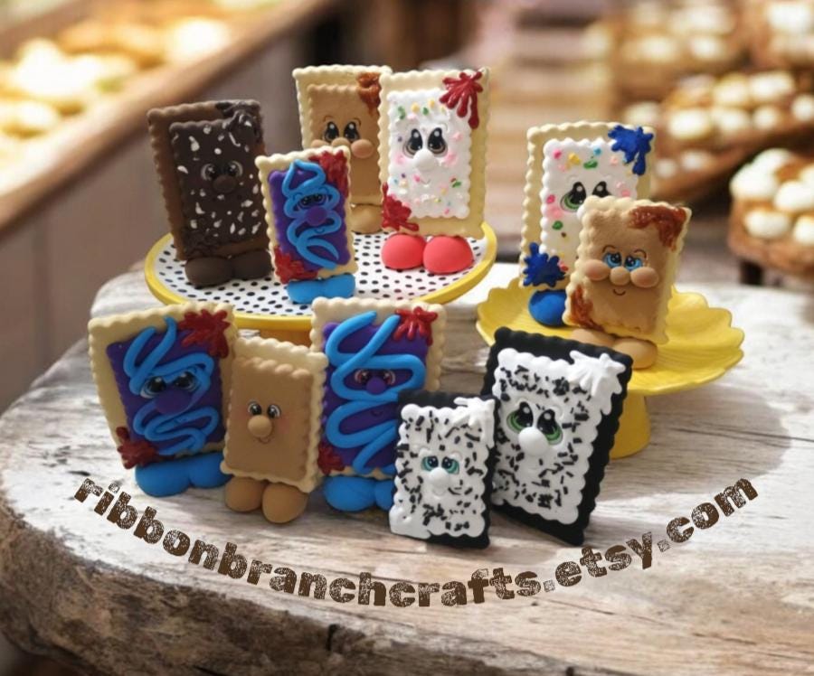 clay toaster pastry clay desk buddy friend cuties! desk office teacher gift