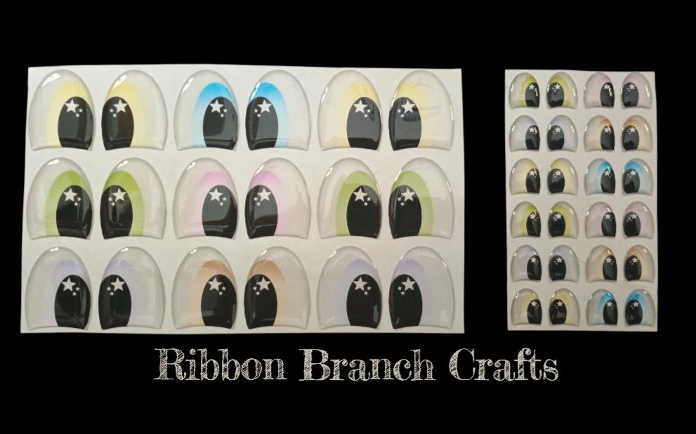 RBC#23 / ORIGINAL DESIGN / Resin eyes for clay / Ribbon Branch Crafts / air dry foam clay / porcelain clay / doll eyes /felt eyes