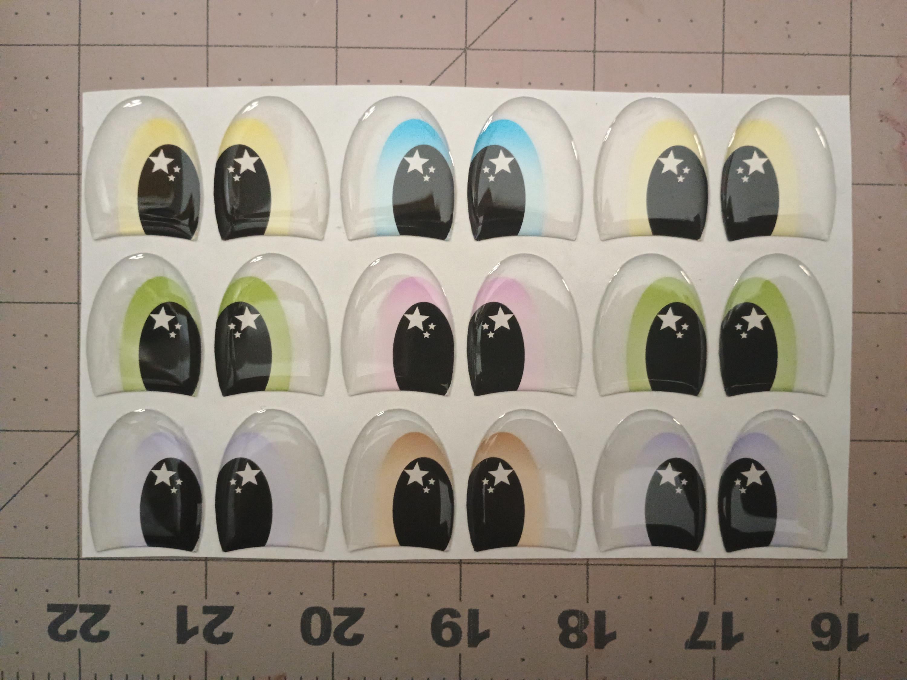 RBC#23 / ORIGINAL DESIGN / Resin eyes for clay / Ribbon Branch Crafts / air dry foam clay / porcelain clay / doll eyes /felt eyes