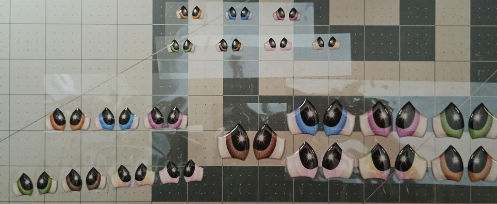 RBC#21 / ORIGINAL DESIGN / Resin eyes for clay / Ribbon Branch Crafts / air dry foam clay / porcelain clay / doll eyes /felt eyes