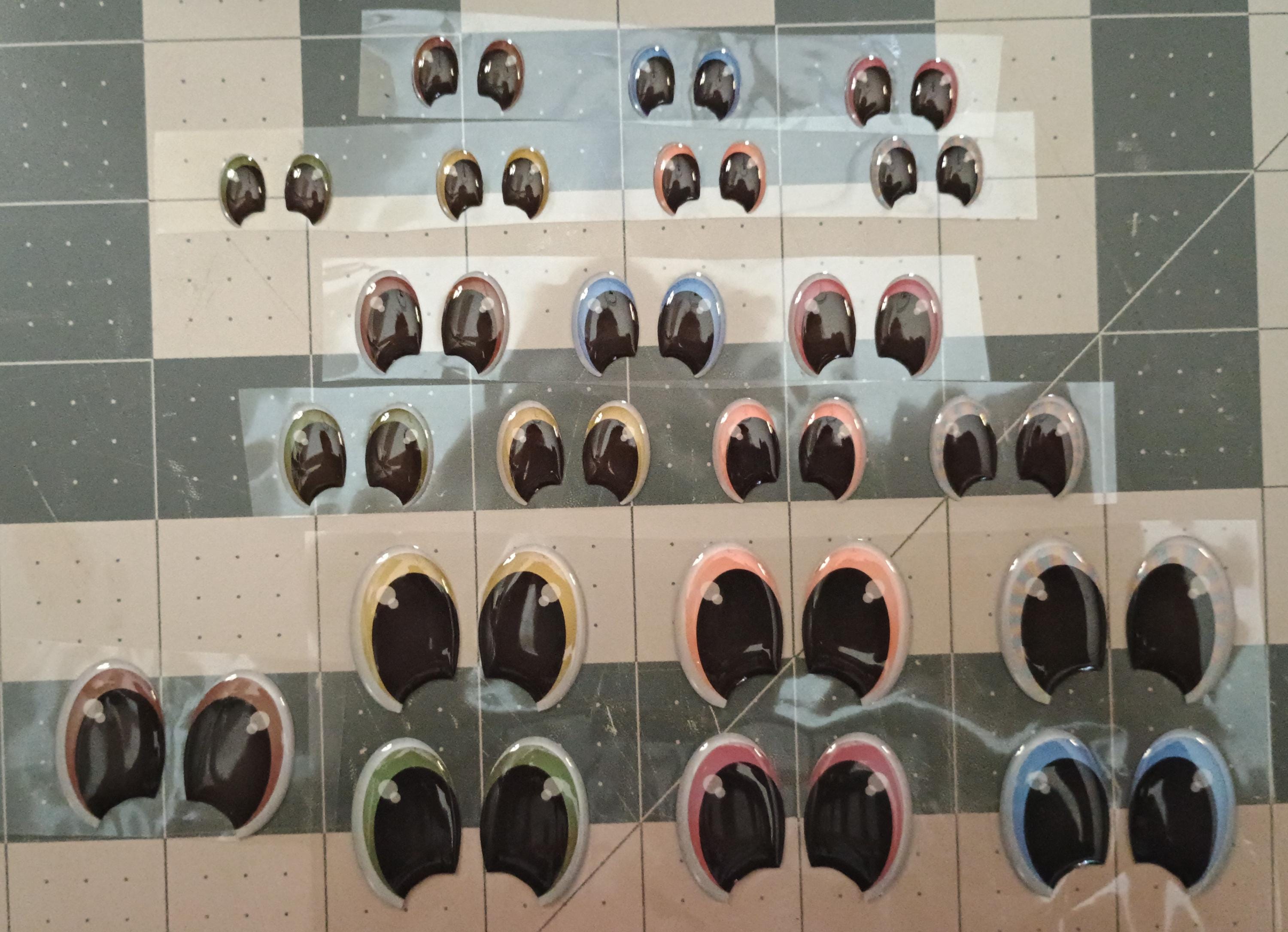 RBC#22 / ORIGINAL DESIGN / Resin eyes for clay / Ribbon Branch Crafts / air dry foam clay / porcelain clay / doll eyes /felt eyes
