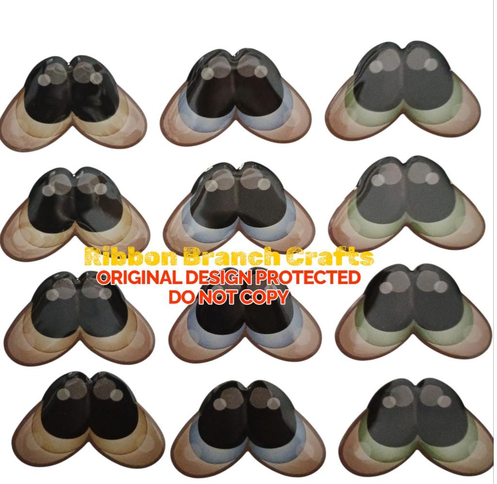 RBC#13 / ORIGINAL DESIGN/primitive country style / Resin eyes for clay / Ribbon Branch Crafts / air dry foam clay / porcelain clay / doll ey