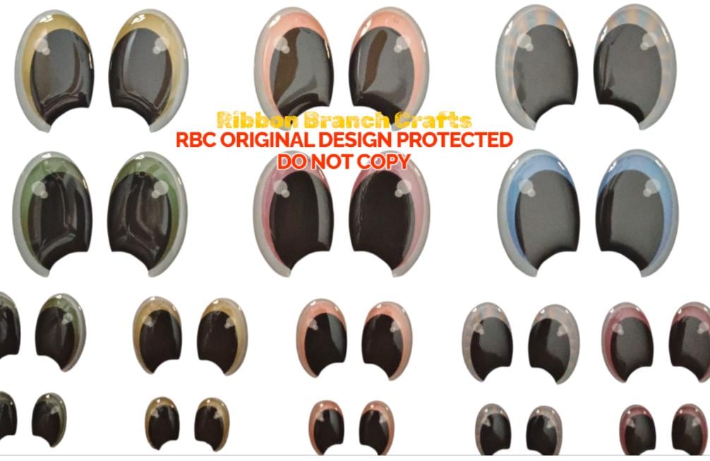 RBC#22 / ORIGINAL DESIGN / Resin eyes for clay / Ribbon Branch Crafts / air dry foam clay / porcelain clay / doll eyes /felt eyes