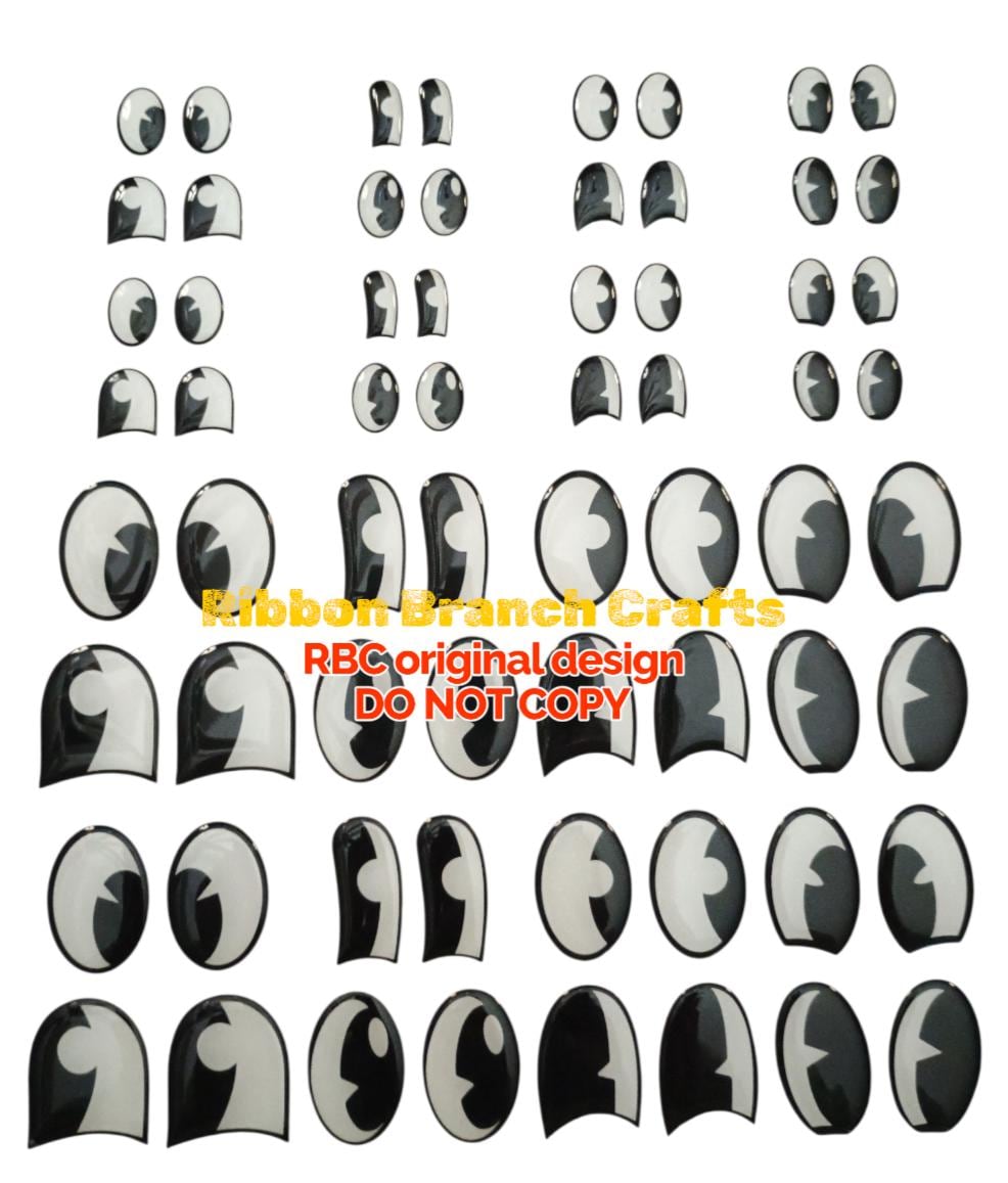 RBC#25 / ORIGINAL DESIGN / Resin eyes for clay / Ribbon Branch Crafts / air dry foam clay / porcelain clay / doll eyes / felt