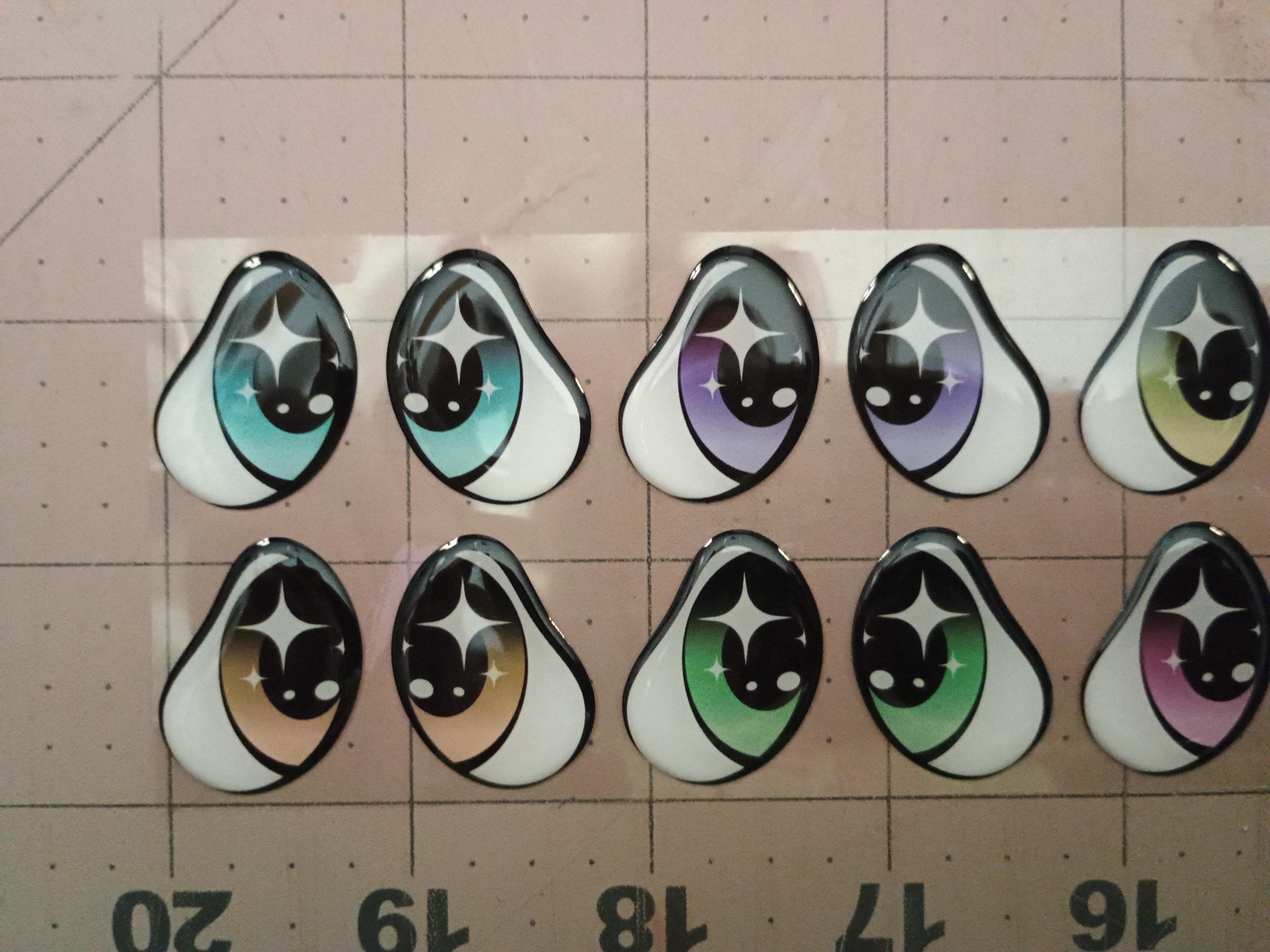 RBC#6 / ORIGINAL DESIGN / Resin eyes for clay / Ribbon Branch Crafts / air dry foam clay / porcelain clay / doll eyes