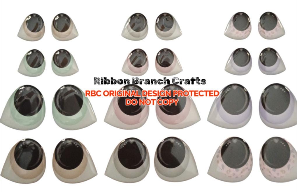 RBC#17 / ORIGINAL DESIGN / Resin eyes for clay / Ribbon Branch Crafts / air dry foam clay / porcelain clay / doll eyes