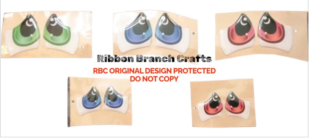 RBC#3 / ORIGINAL DESIGN / Resin eyes for clay / Ribbon Branch Crafts / air dry foam clay / porcelain clay / paper / felt /doll eyes