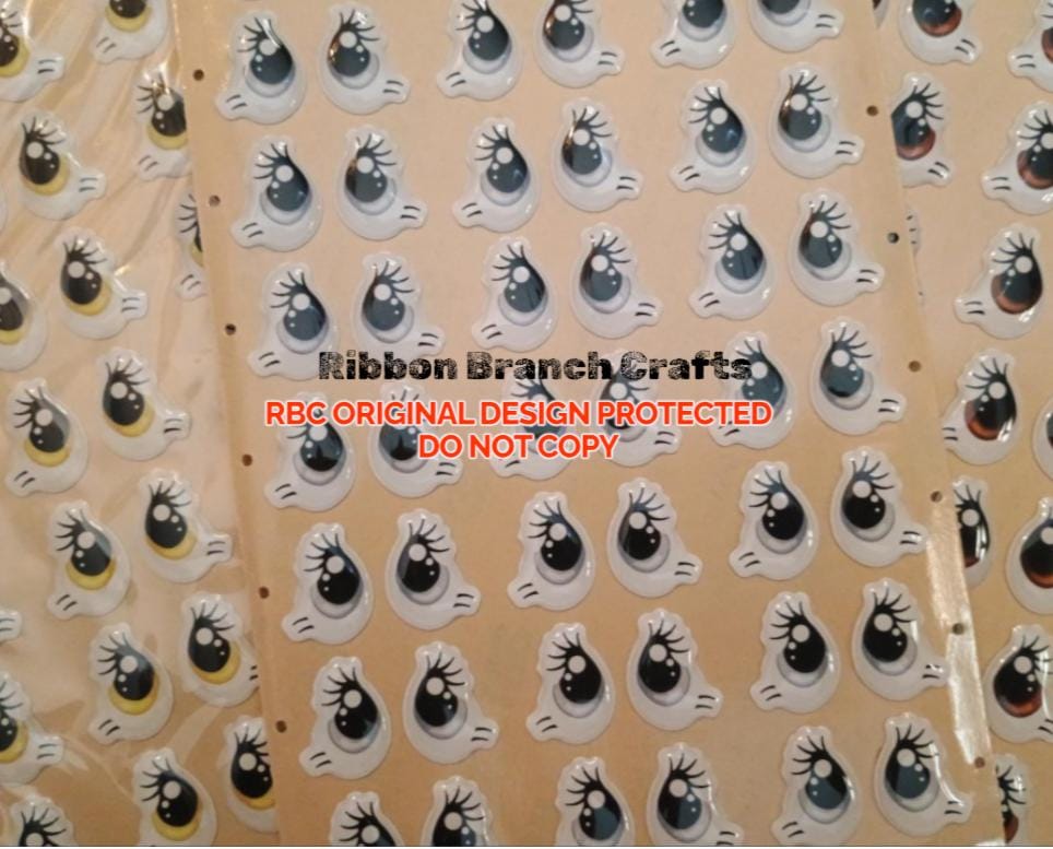 RBC#9 / ORIGINAL DESIGN / Resin eyes for clay / Ribbon Branch Crafts / air dry foam clay / porcelain clay / doll eyes