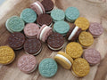 12pc sandwich cookie cabachons / charms for crafting / cookie / fake sweets