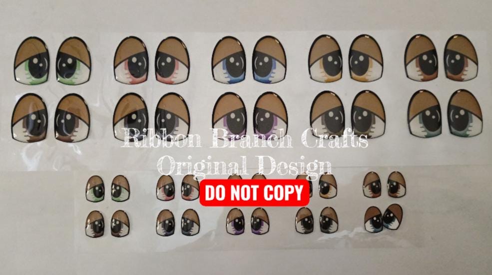 RBC#26 / ORIGINAL DESIGN / Resin eyes for clay / Ribbon Branch Crafts / air dry foam clay / porcelain clay / doll eyes / felt
