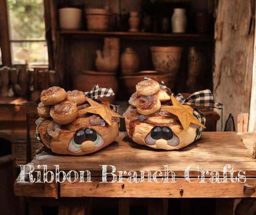 RBC#13 / ORIGINAL DESIGN/primitive country style / Resin eyes for clay / Ribbon Branch Crafts / air dry foam clay / porcelain clay / doll ey