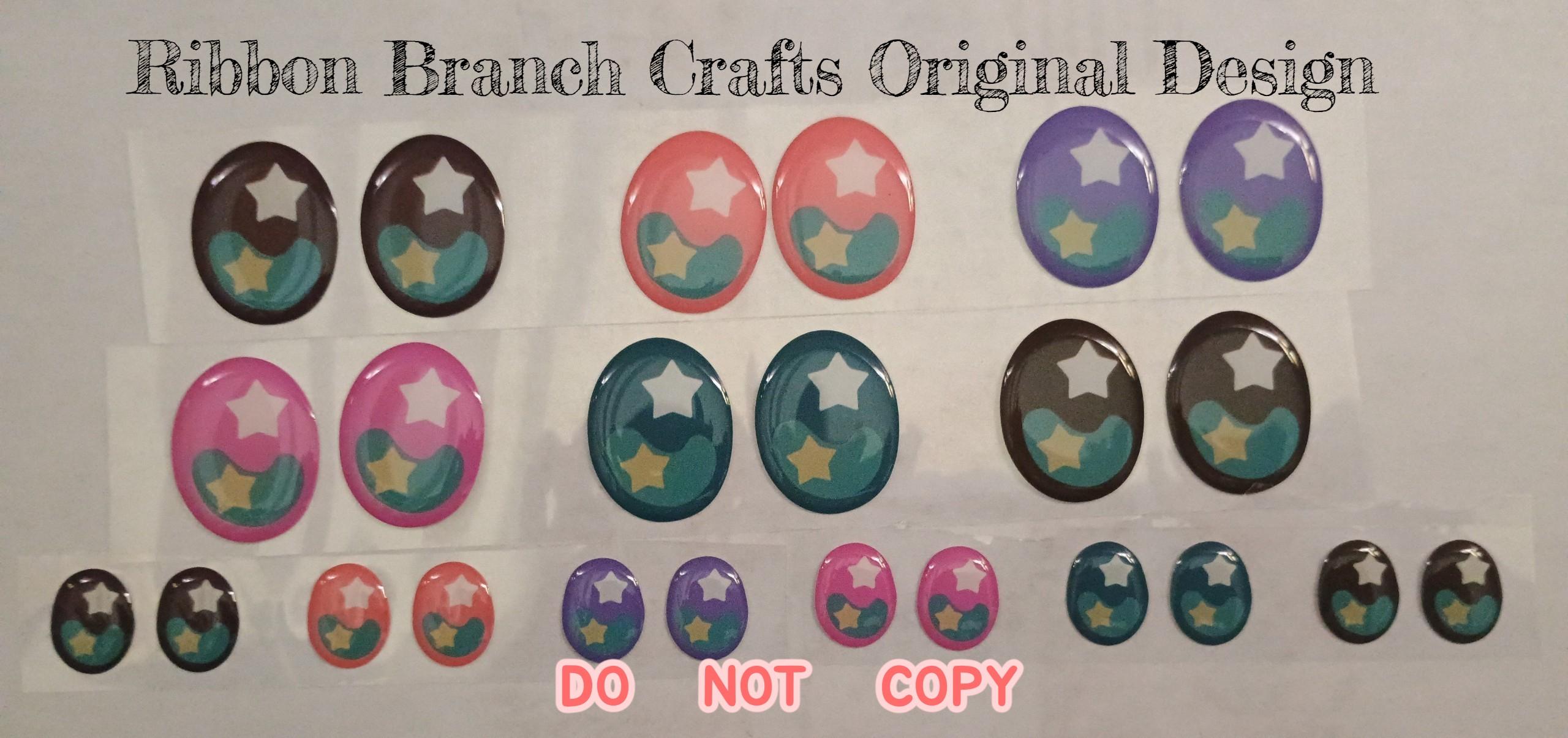 RBC #10 / ORIGINAL DESIGN / Resin eyes for clay / Ribbon Branch Crafts / air dry foam clay / porcelain clay / doll eyes / felt eyes/ kawaii