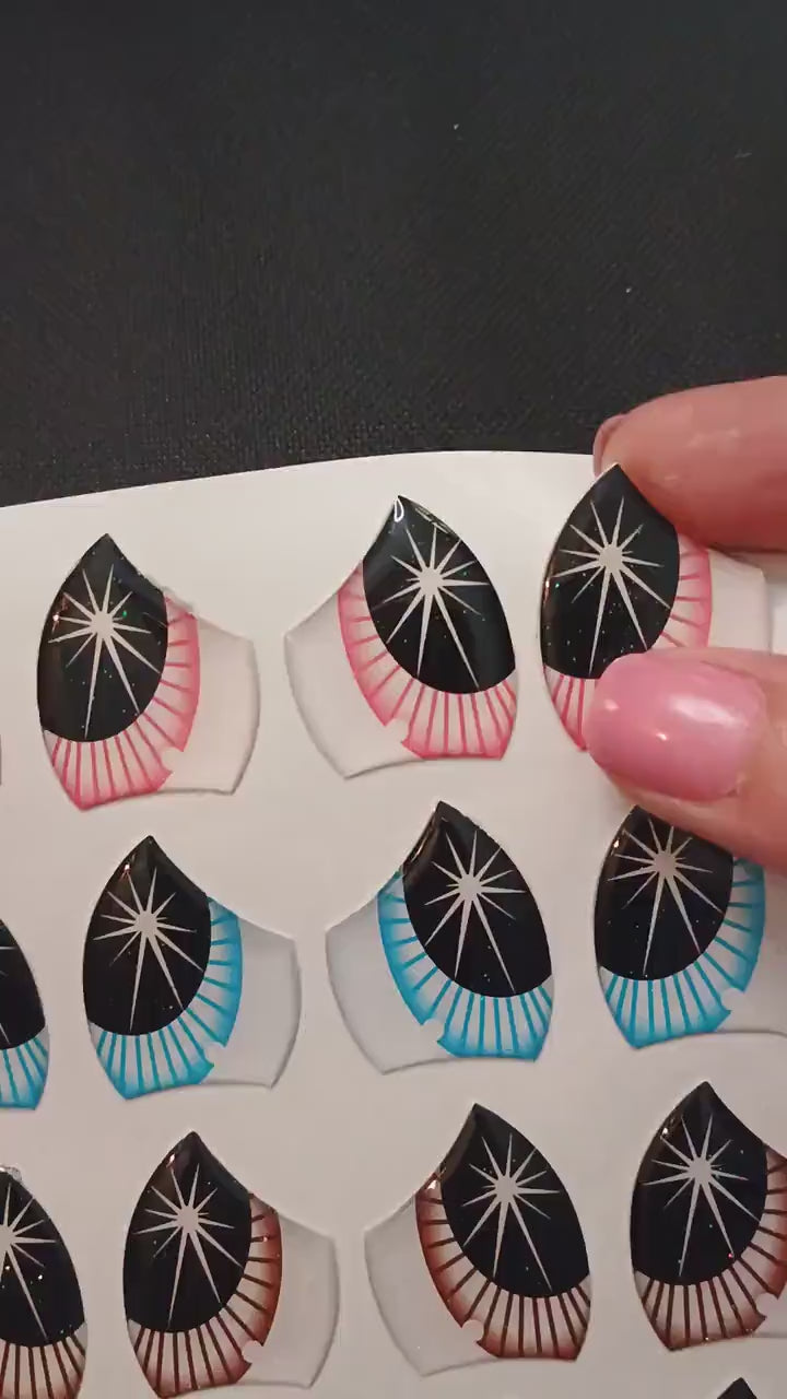 RBC#14 GLITTER resin eyes for clay / Ribbon Branch Crafts / air dry foam clay / porcelain clay / doll eyes / felt eyes