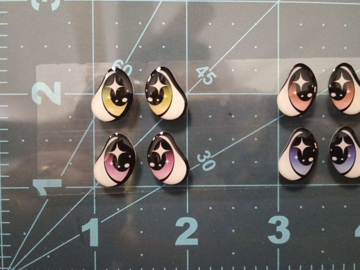 RBC#6 / ORIGINAL DESIGN / Resin eyes for clay / Ribbon Branch Crafts / air dry foam clay / porcelain clay / doll eyes