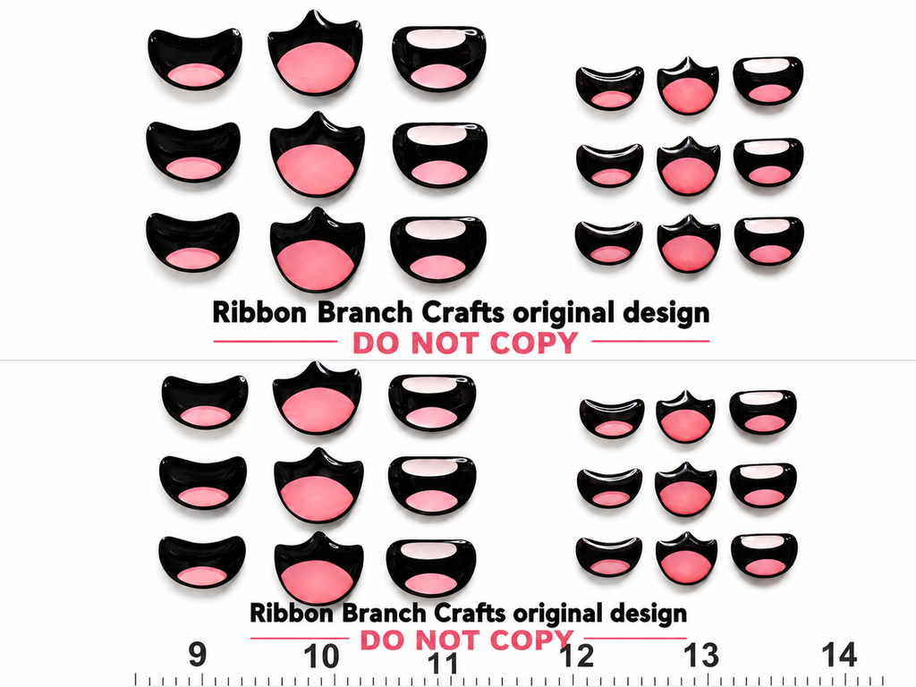 RBC MOUTH #1 / ORIGINAL DESIGN / Resin mouth for clay / Ribbon Branch Crafts / air dry foam clay / porcelain clay / doll mouth / felt mouth