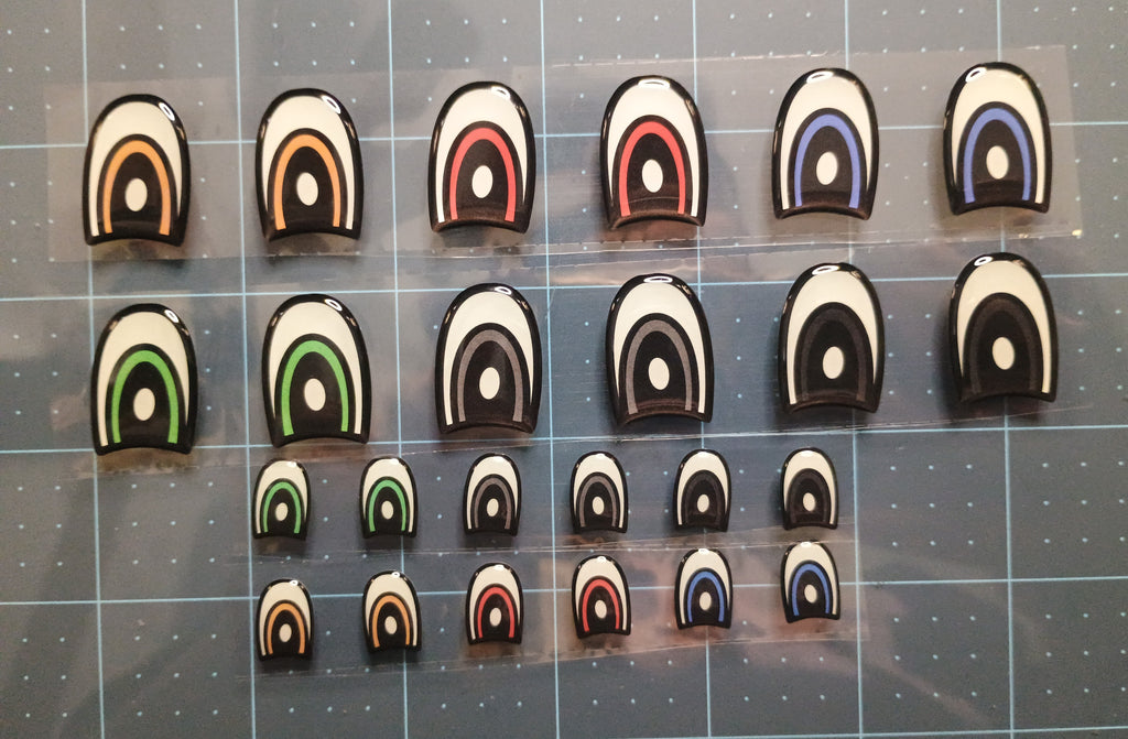 RBC #7 / ORIGINAL DESIGN / Resin eyes for clay / Ribbon Branch Crafts / air dry foam clay / porcelain clay / doll eyes / felt eyes/ retro vintage style