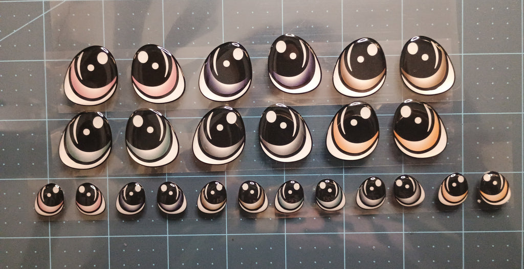 RBC#27 / ORIGINAL DESIGN / Resin eyes for clay / Ribbon Branch Crafts / air dry foam clay / porcelain clay / doll eyes / felt
