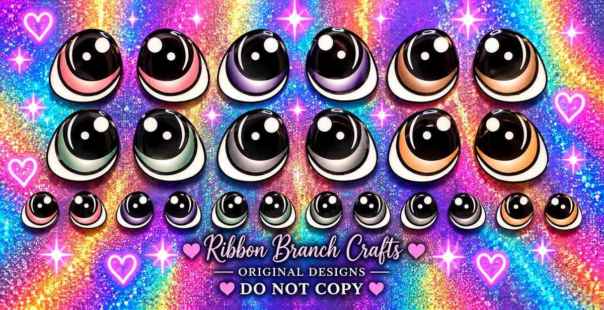 RBC#27 / ORIGINAL DESIGN / Resin eyes for clay / Ribbon Branch Crafts / air dry foam clay / porcelain clay / doll eyes / felt